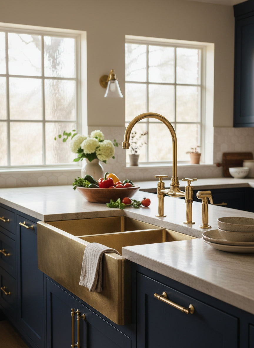 Unlacquered Brass Kitchen Faucet