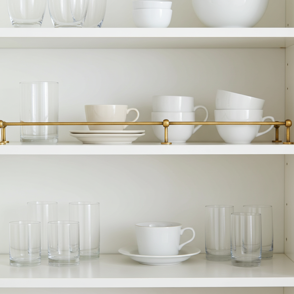 Unlacquered Brass Gallery Rail – Solid Brass Kitchen Shelf Safety Bar