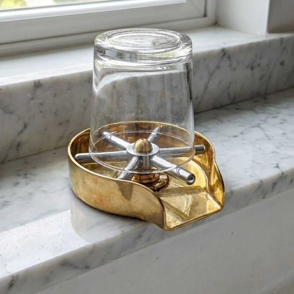 Unlacquered Brass Glass Rinser For Kitchen Sinks, Glass rinser for kitchen sink
