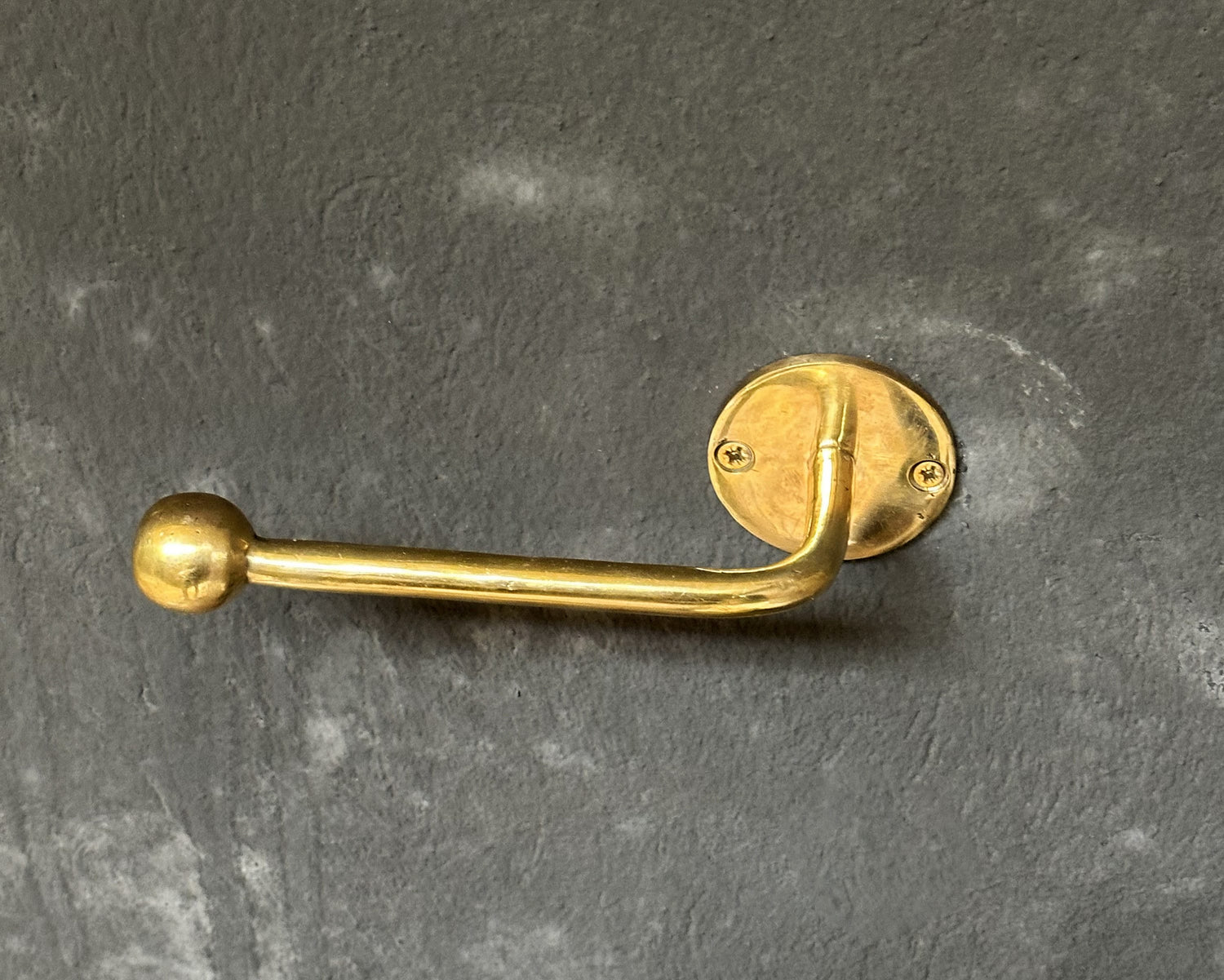 Handcrafted Unlacquered Brass Toilet Paper Holder