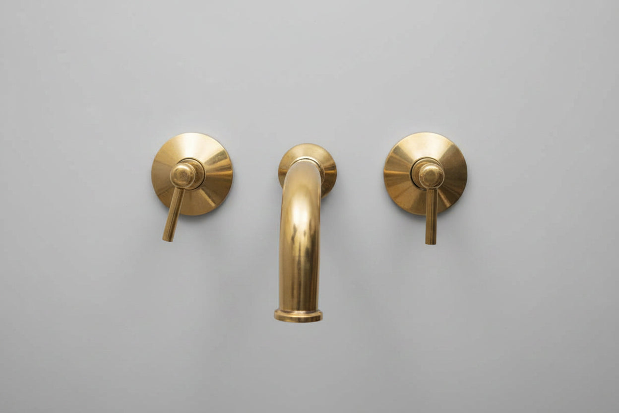 Wall-Mounted Brass Bathroom Faucet With Rough in Valve