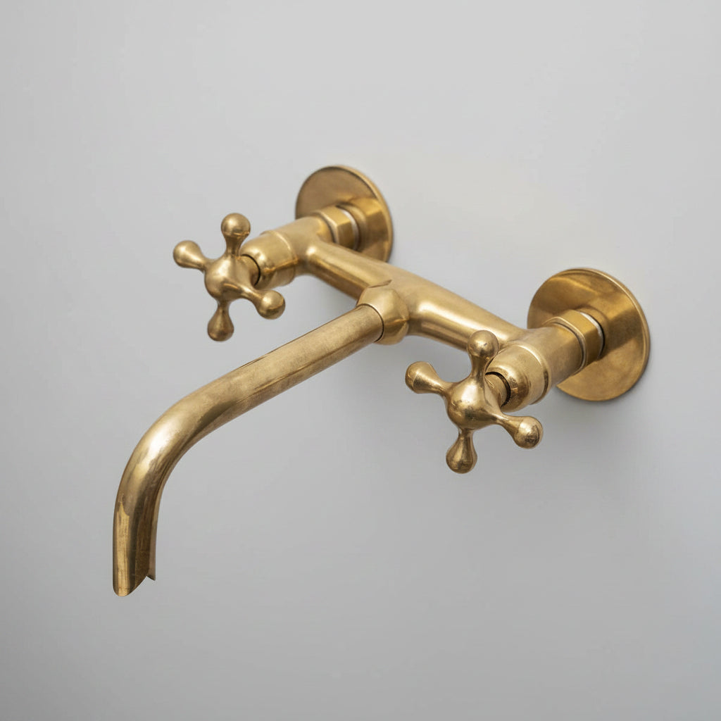 Unlacquered Brass Bathroom Faucet - Wall Mounted Faucet