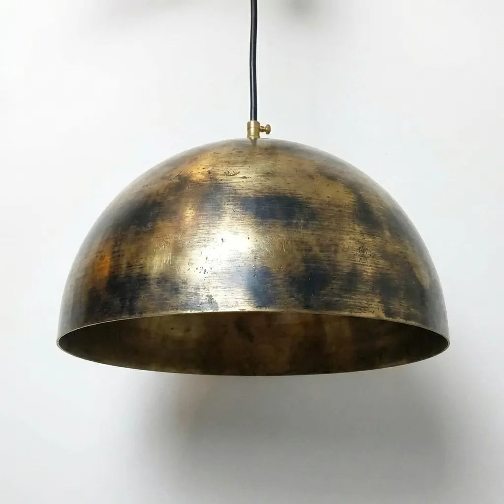 Vintage Industrial Ceiling Lamp, Antique Aged Brass Hanging Light Fixture for Kitchen Island & Dining Room