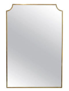 Varaudu Modern Chateau Rectangle Brass Mirror Handmade Wall Mirror - Antique Brass Bathroom Mirror, Vanity Wall Decor