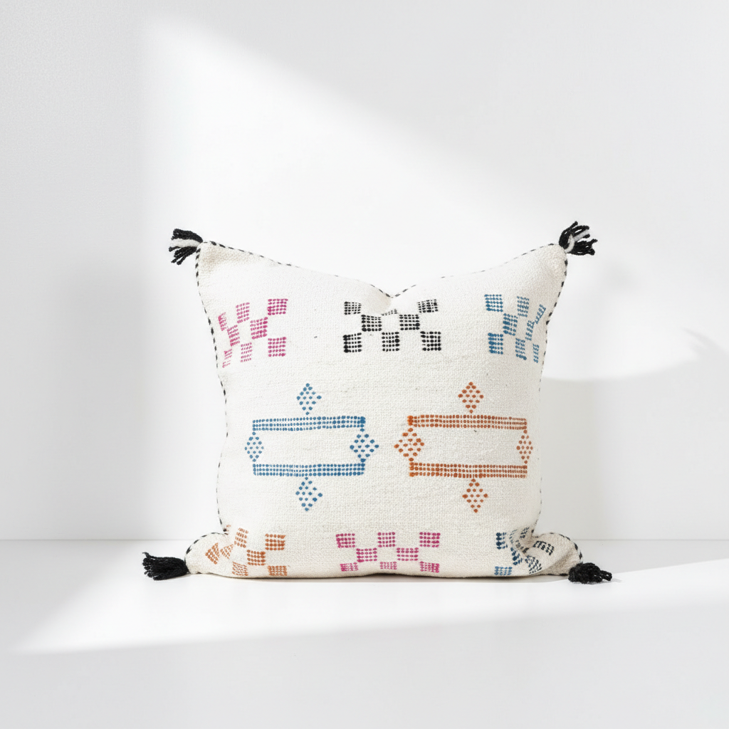 Handwoven Geometric Cotton Throw Pillow Cover | Artisan Boho Cushion | Multiple Sizes