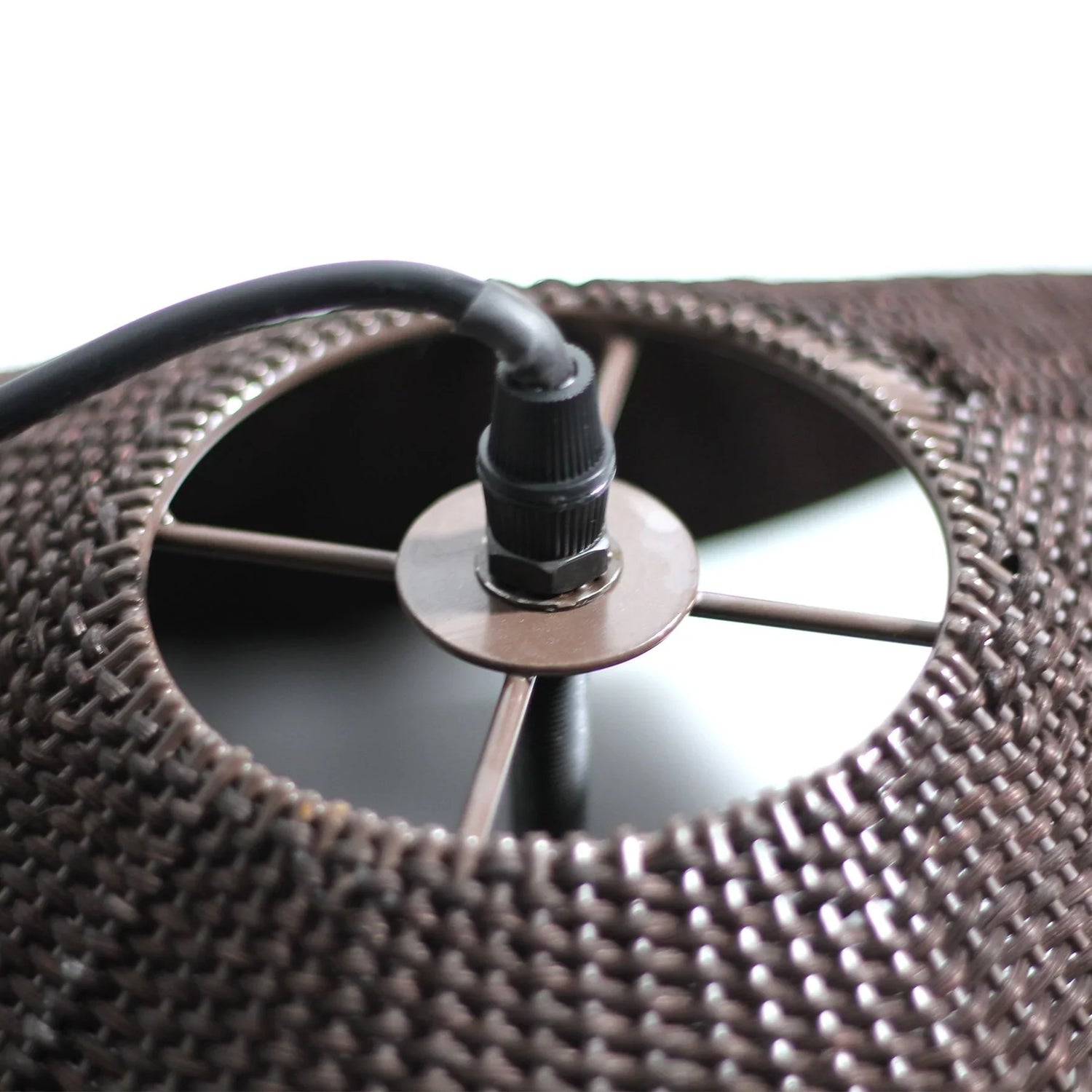 Adaya Black Wicker Rattan Pendant Light