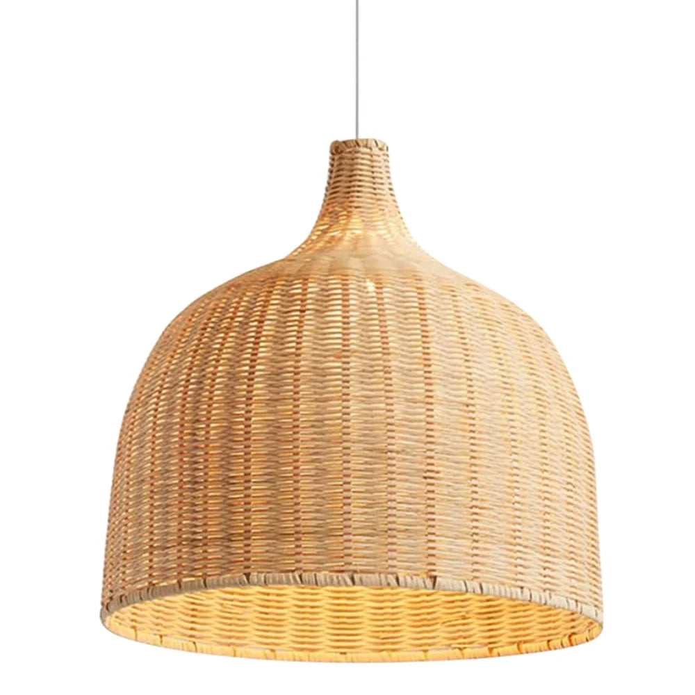 Allen and Roth wicker rattan bell basket pendant light