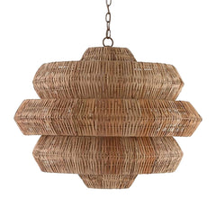 Antibes Rattan Honeycomb-Shaped Chandelier