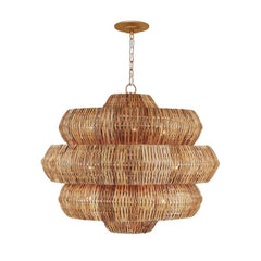 Antibes Rattan Honeycomb-Shaped Chandelier