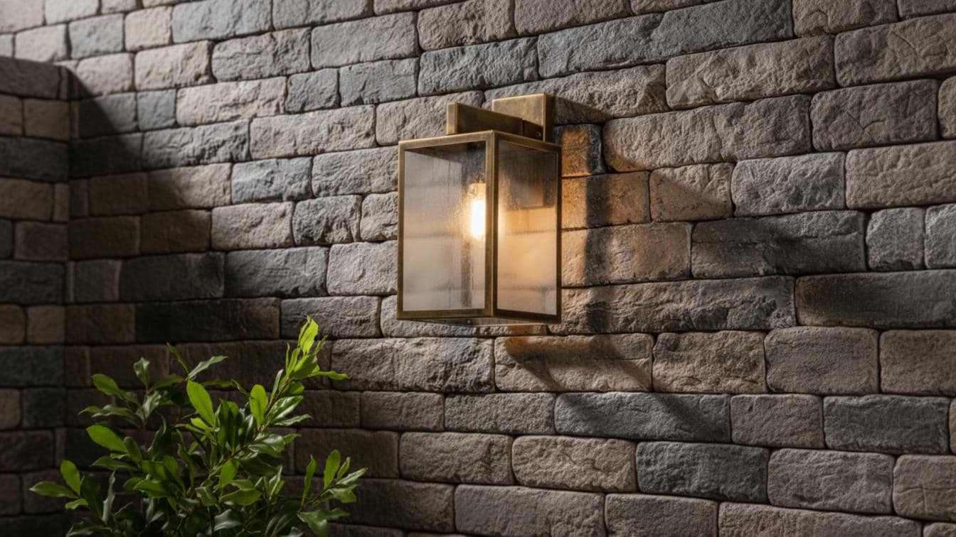 Antique Brass Box Lantern Wall Sconce - Modern Farmhouse Light