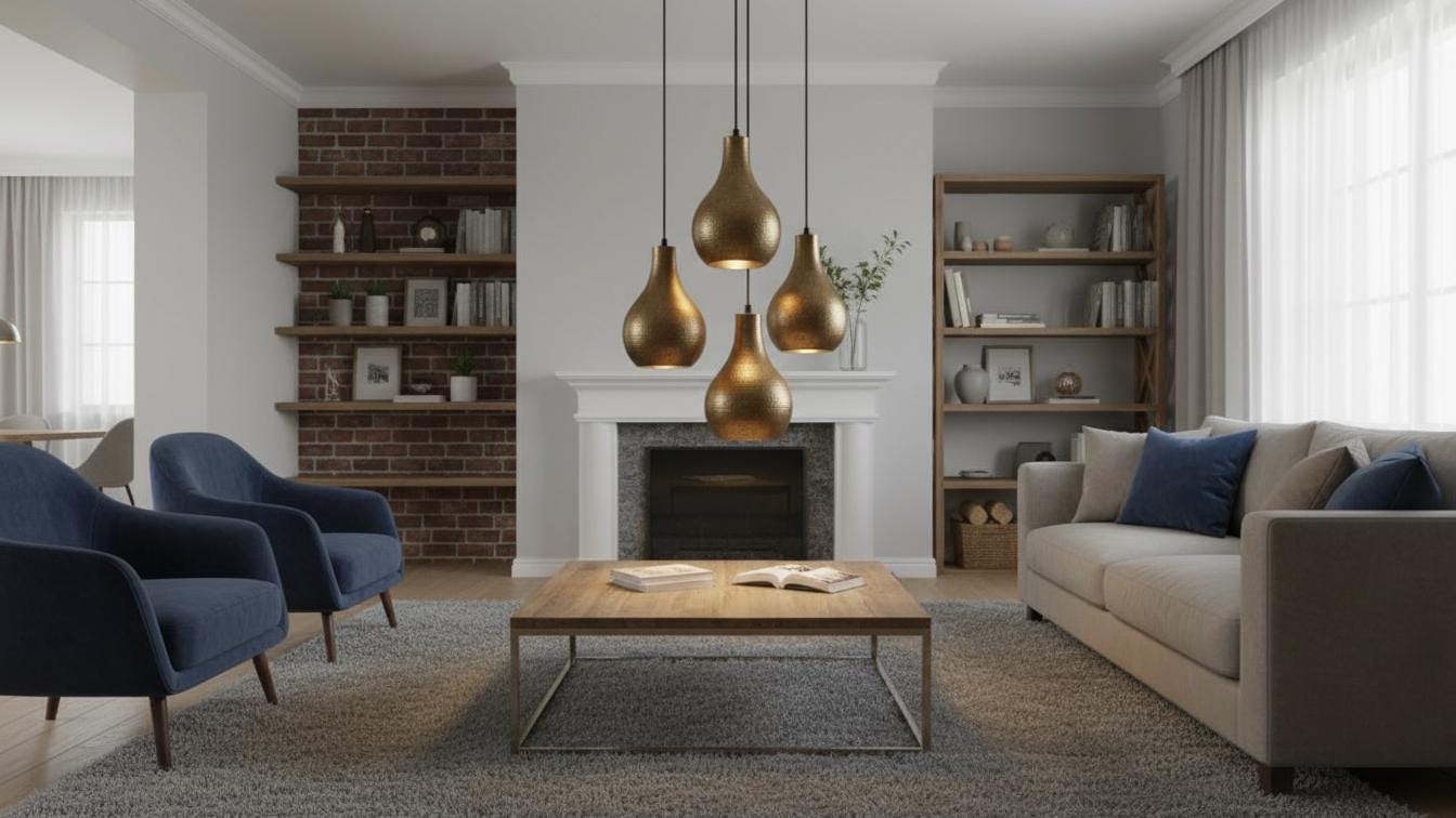 Antique Brass Hammered Teardrop Pendant Light - Moroccan Ceiling Lamp