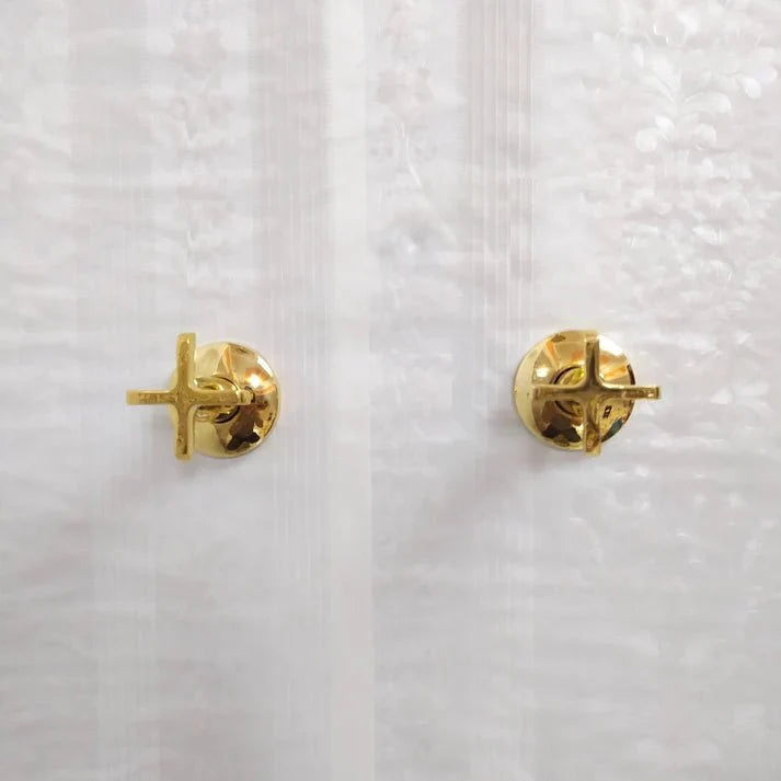 Antique Brass Shower System – Square Rain Shower Head with Dual Cross Handles