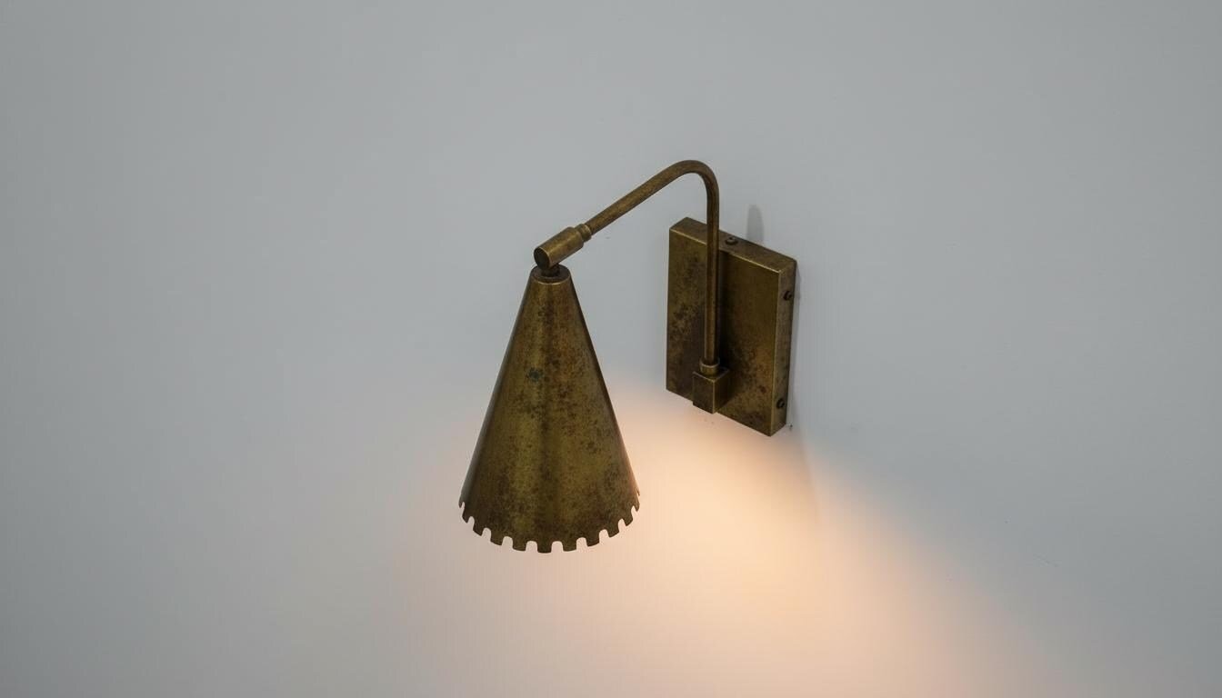Antique Brass Wall Sconce - Rustic Handmade Vintage Lamp