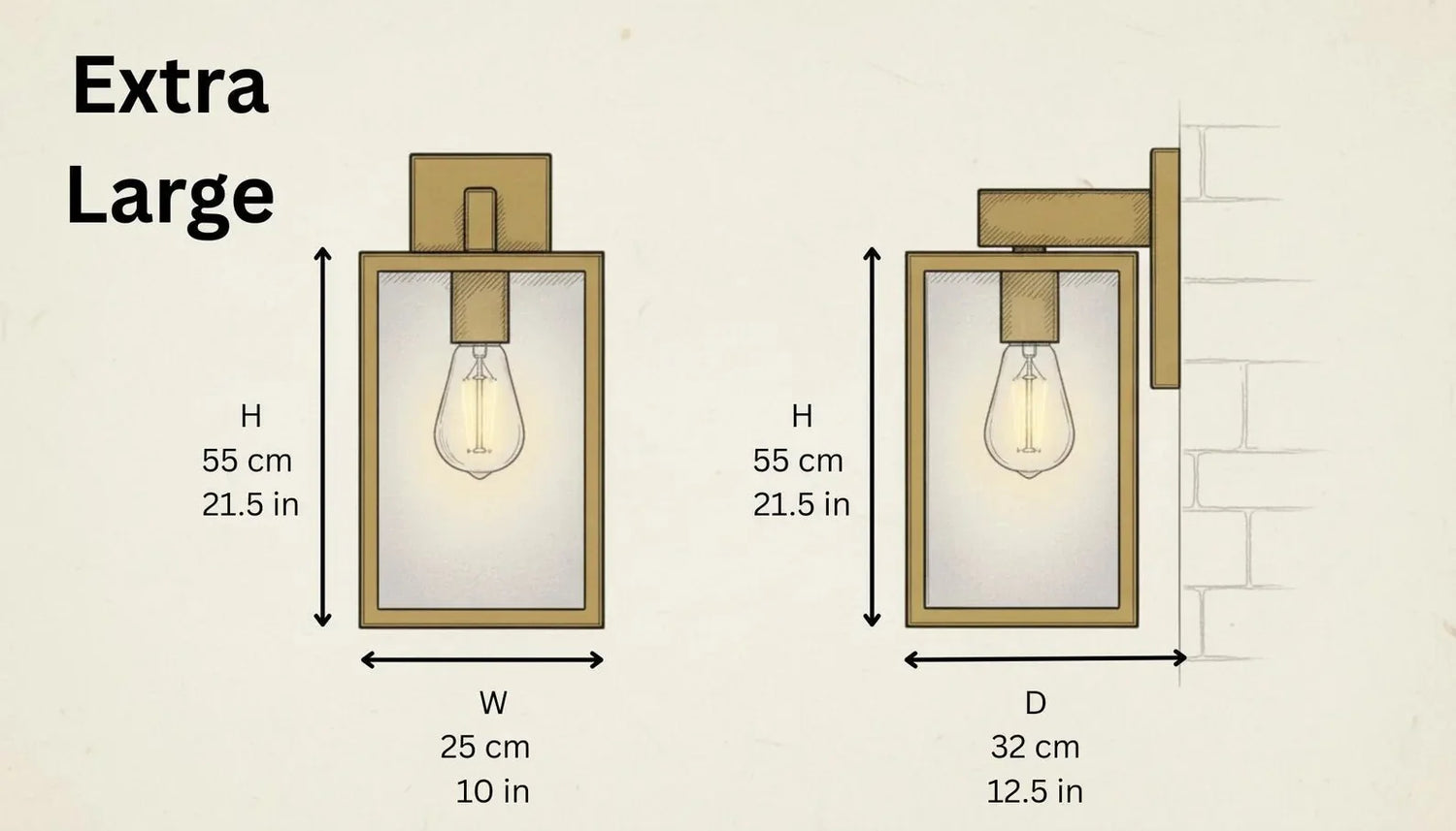 Antique Brass Box Lantern Wall Sconce - Modern Farmhouse Light
