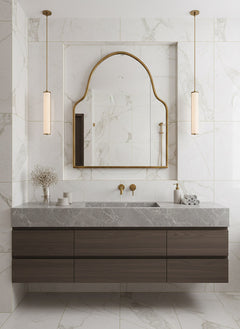 Varaudu Arch Antiqued Brass Wall Mirror Unlacquered Brass Mirror 369099913 - Antique Brass Bathroom Mirror, Vanity Wall Decor