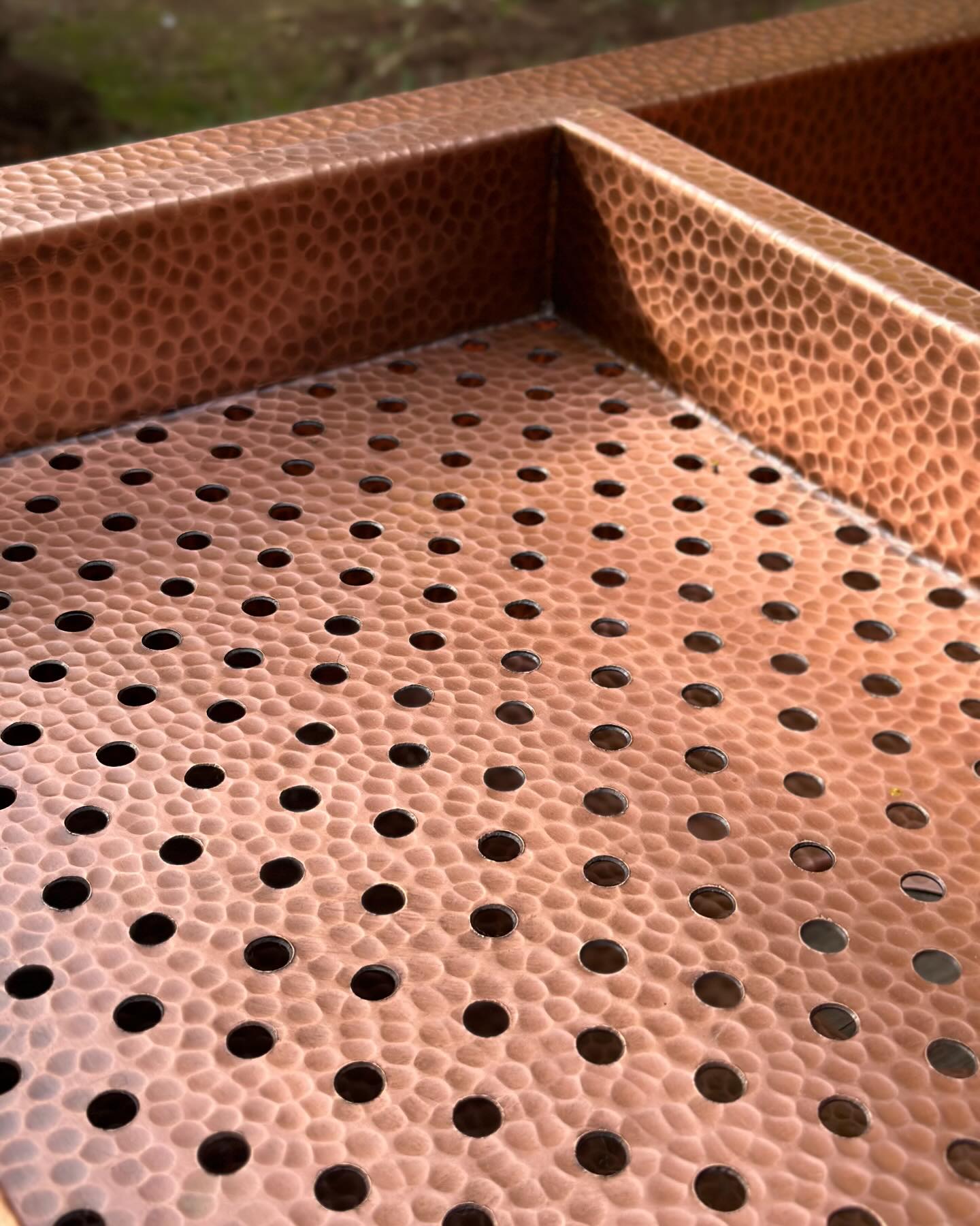Double Wall Copper Farmhouse Kitchen sink With Drain Board