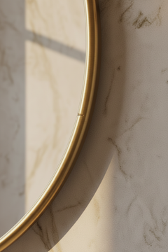 Varaudu Asymmetrical Brass Mirror Handmade Wall Mirror - Antique Brass Bathroom Mirror, Vanity Wall Decor