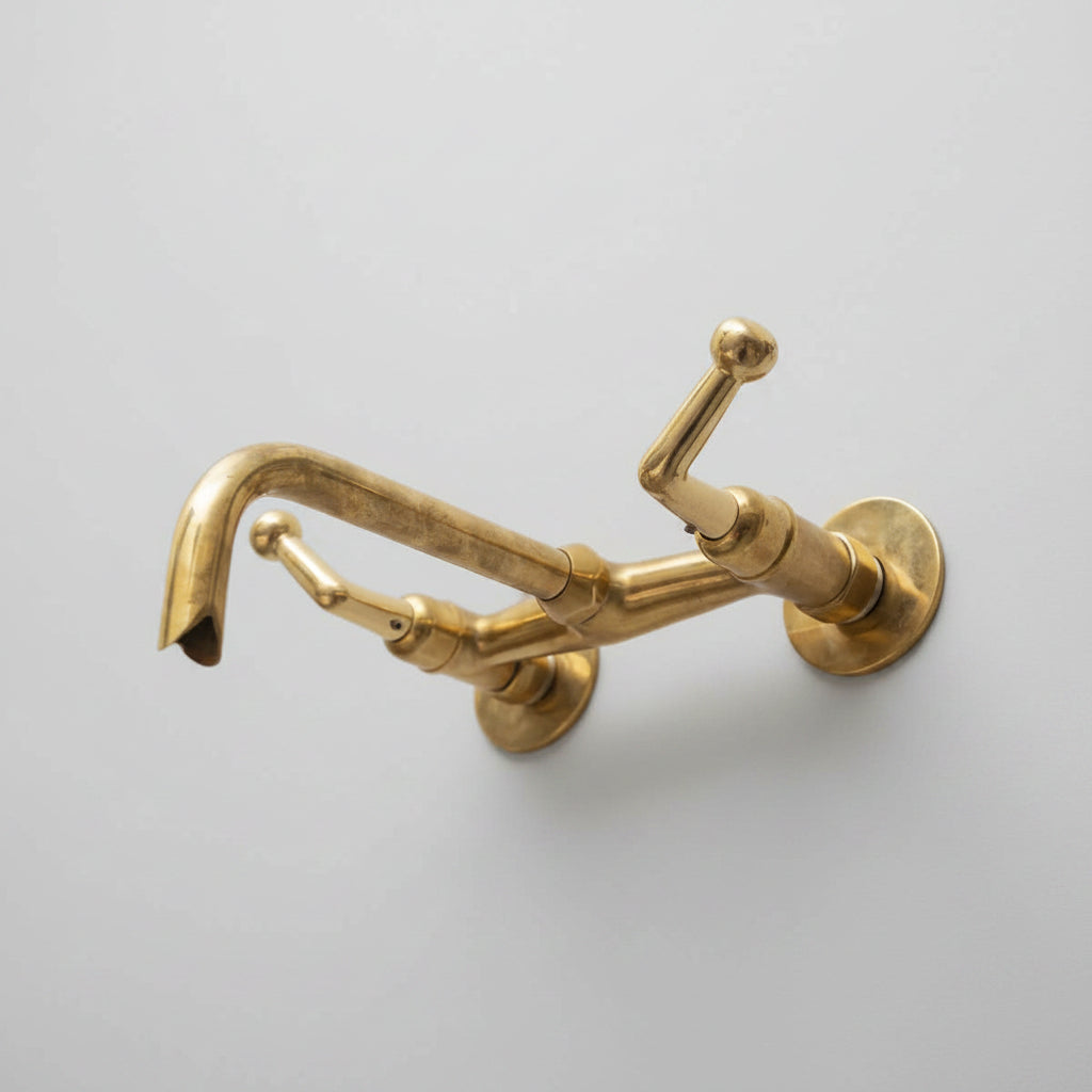 Wall Mounted Faucet - Unlacquered Brass Bathroom Faucet