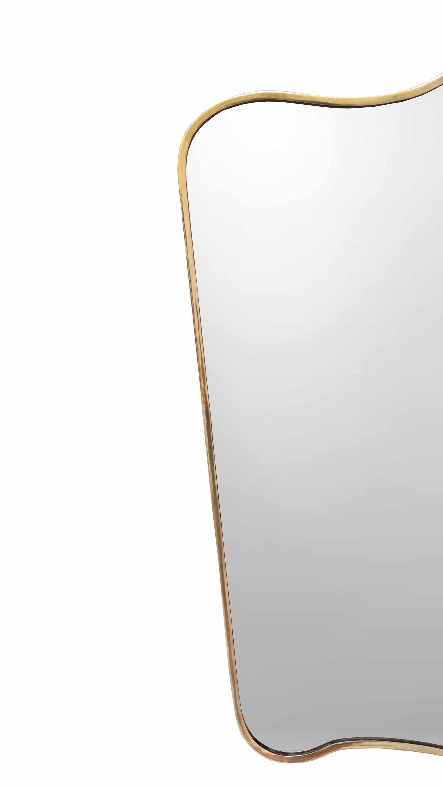 Varaudu Freeform Wall Mirror - Antique Brass Bathroom Mirror, Vanity Wall Decor