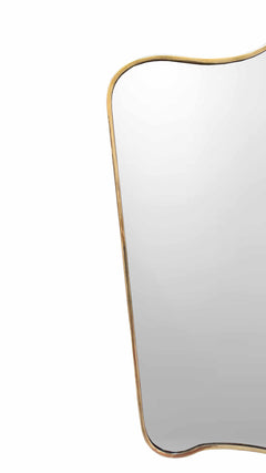 Varaudu Freeform Wall Mirror - Antique Brass Bathroom Mirror, Vanity Wall Decor