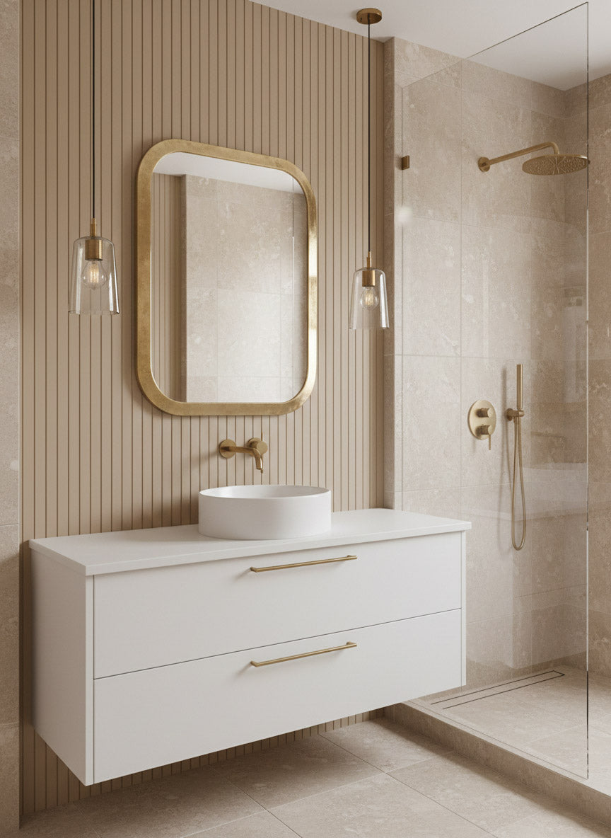 Varaudu Gold Brass Rectangle Mirror 369099692 - Antique Brass Bathroom Mirror, Vanity Wall Decor