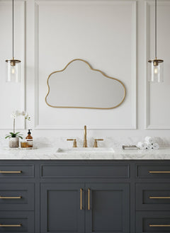 Varaudu Antique Brass Mirror Cloud Brass Wall Mirror 369099924 - Antique Brass Bathroom Mirror, Vanity Wall Decor