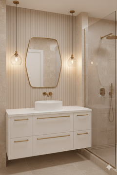 Varaudu Hexagonal Brass Mirror Bathroom Mirror 369099719 - Antique Brass Bathroom Mirror, Vanity Wall Decor