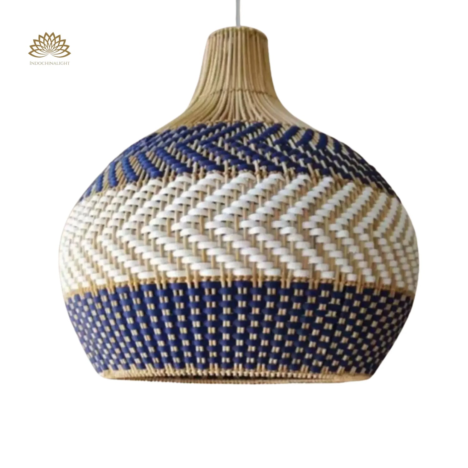 Beatrice Boho White Dome Basket Rattan Pendant Light