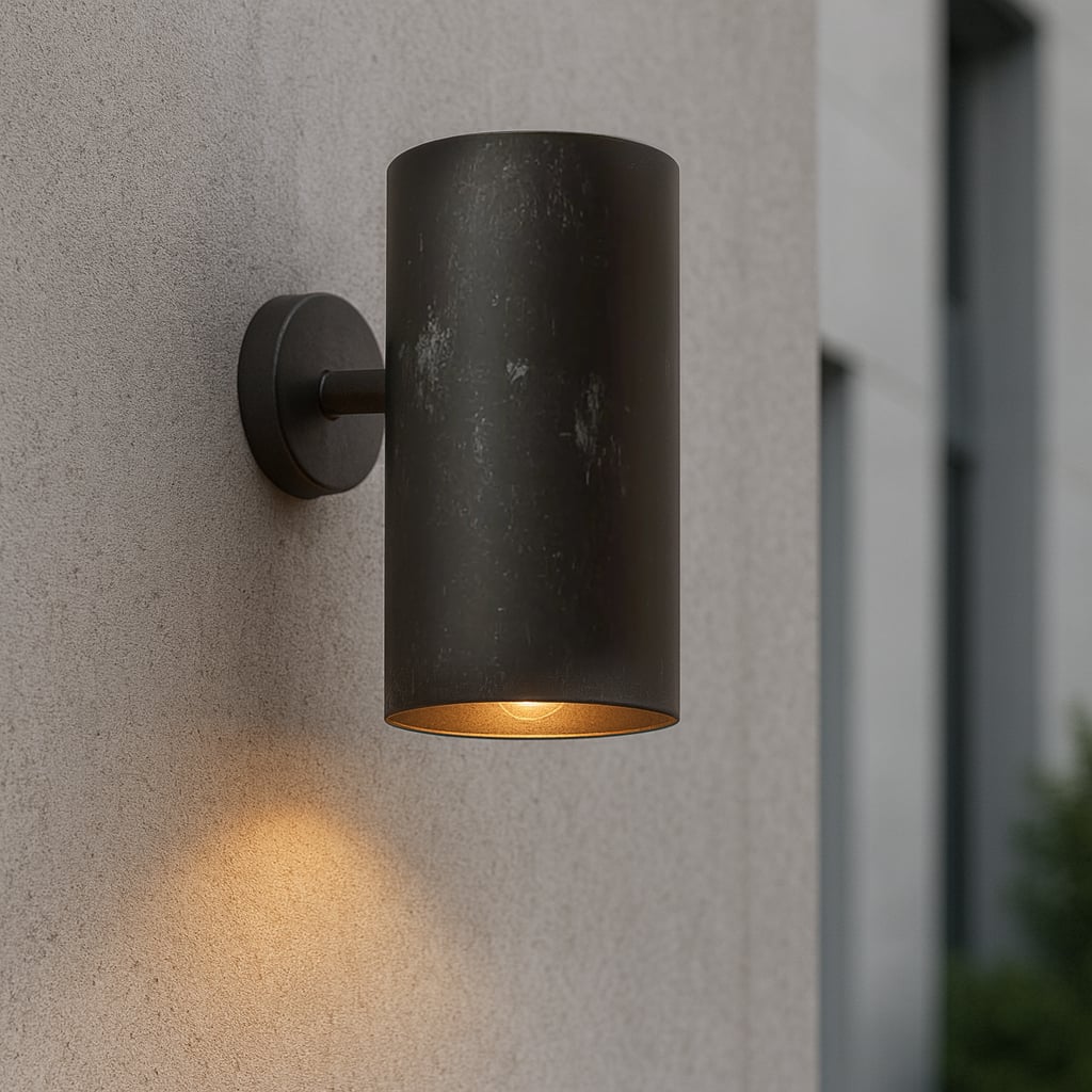Matt Black Cylindrical Wall Sconce