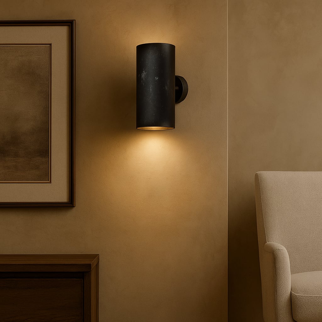 Matt Black Cylindrical Wall Sconce