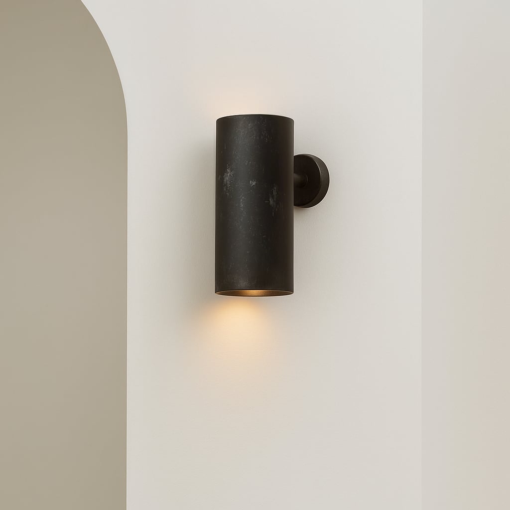 Matt Black Cylindrical Wall Sconce