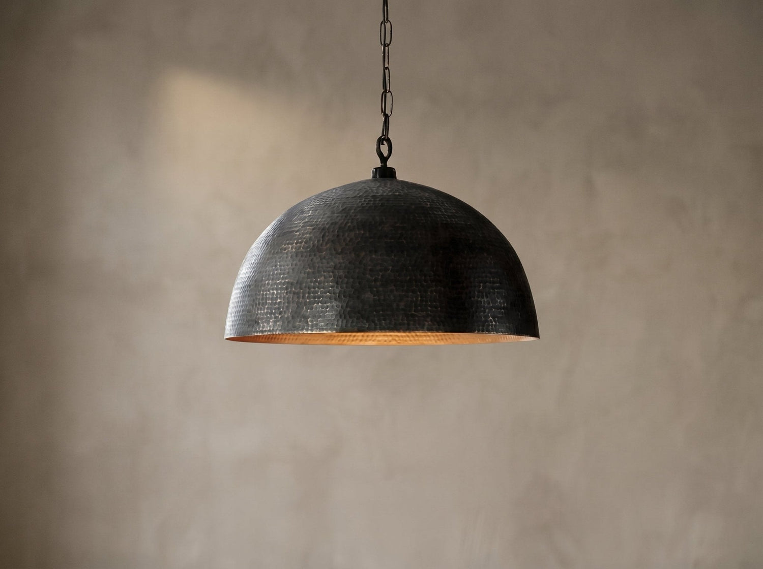 Black Farmhouse Copper Pendant Light - Patina Hanging Lampshade