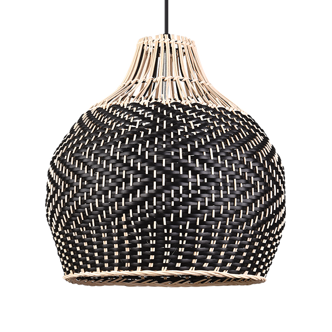 Blacorb Black Wicker Rattan Pendant Light
