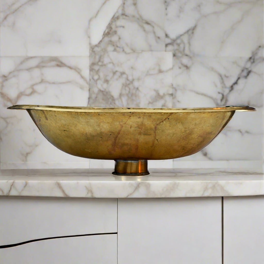 Brass Basin with  Resin & Bone Inlay