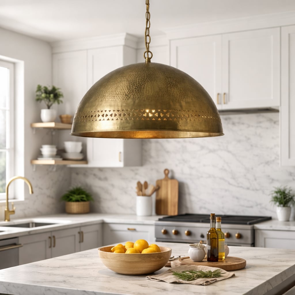 Brass Dome Pendant Light