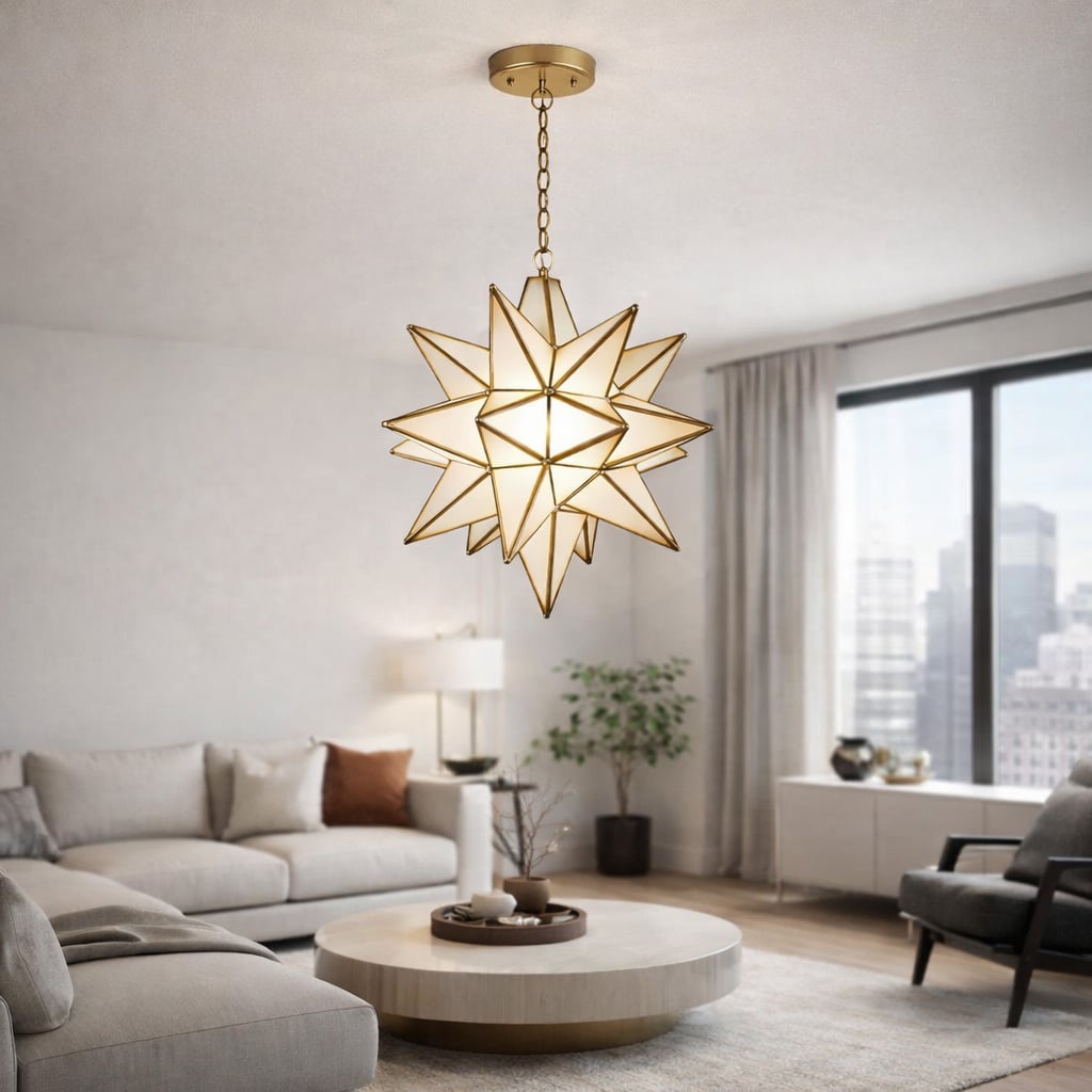 Moravian Star Brass Pendant Light