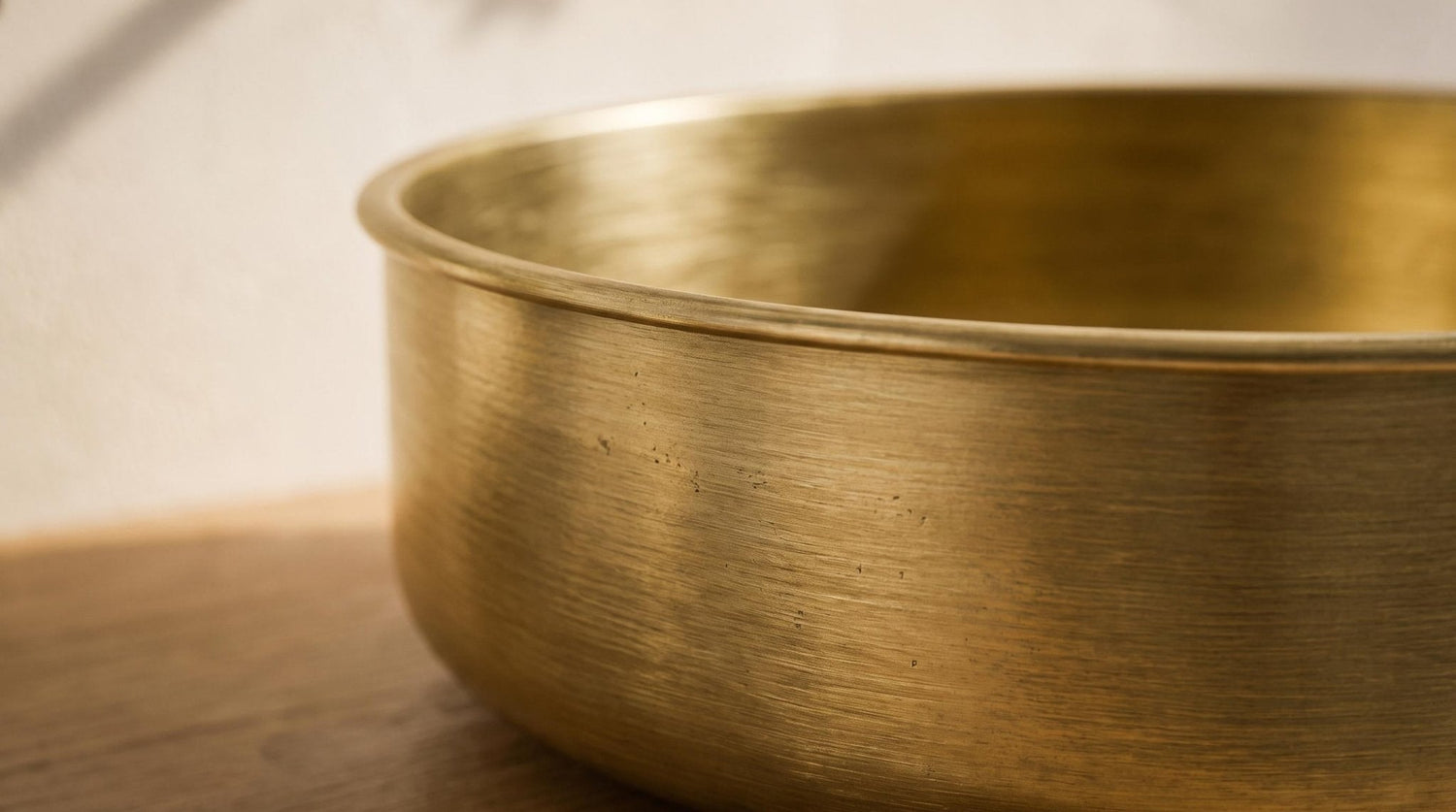 Brass Vessel Sink, Round Brass Bathroom Sink, Modern Countertop Vanity Basin, Handmade Solid Brass Wash Basin,Moroccan Style Wash Basin