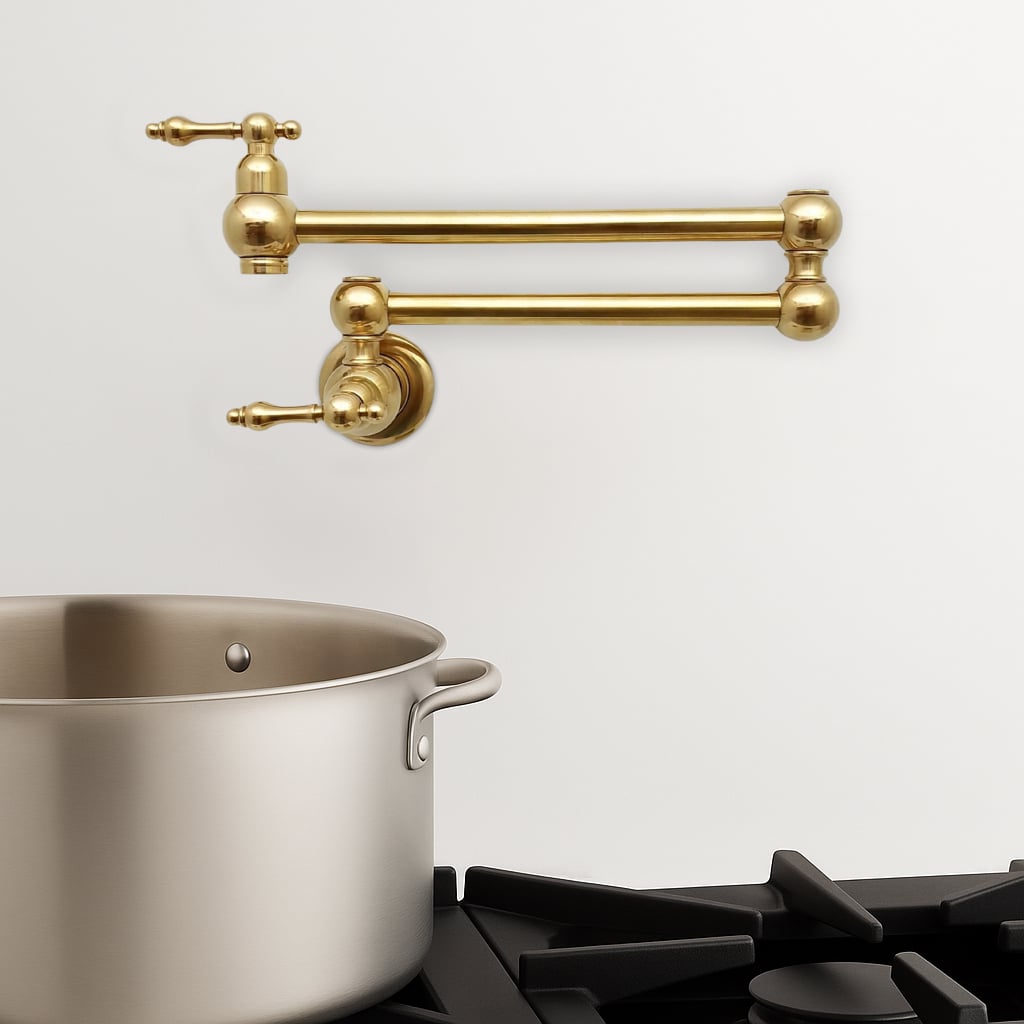 Unlacquered Brass Pot Filler Faucet