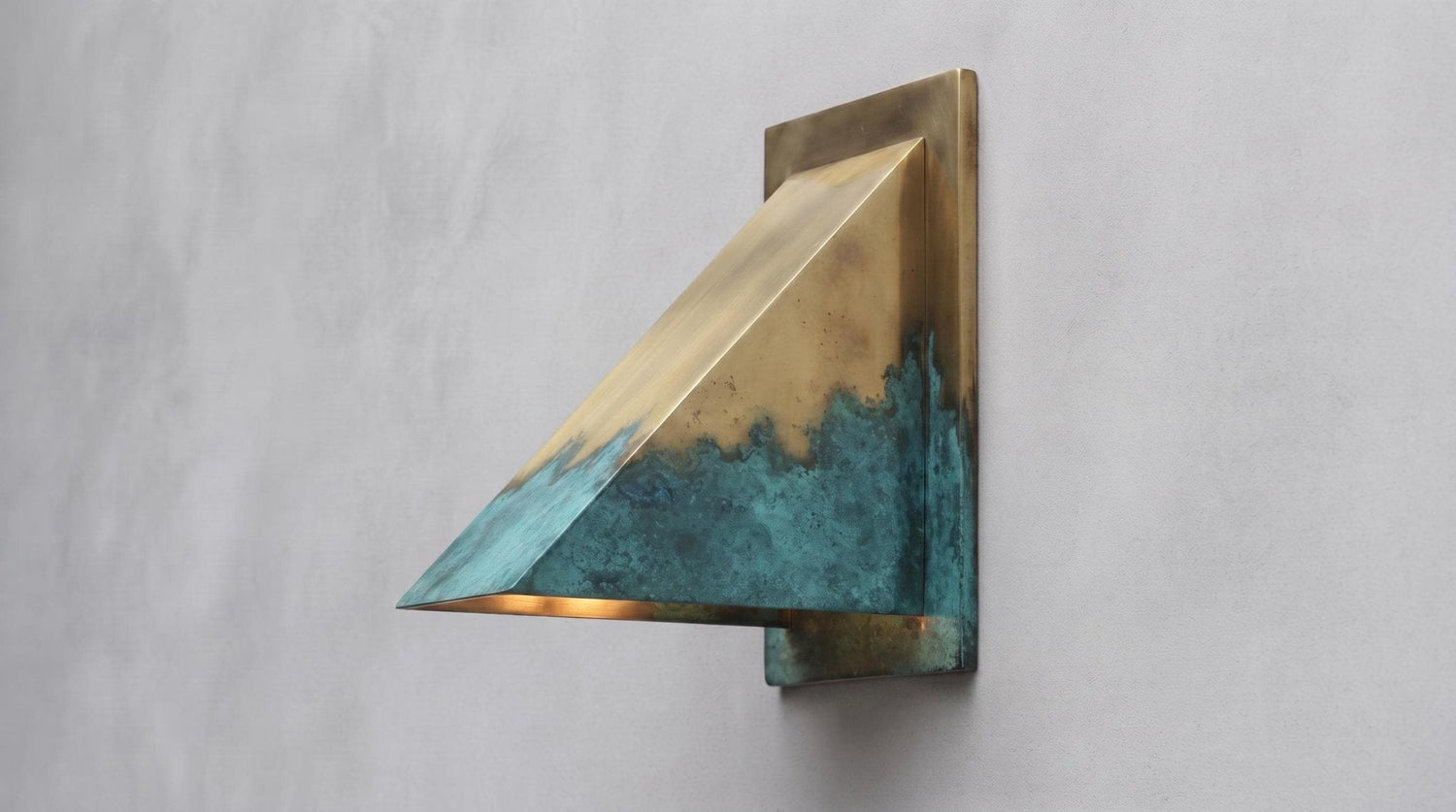 Brass Wall Sconce, Modern Triangle Wedge Wall Light, Solid Brass Indoor Outdoor Sconce, Geometric Entryway Hallway Wall Lamp Fixture