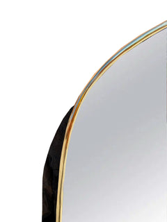Varaudu Asymmetrical Antique Brass Mirrors - Antique Brass Bathroom Mirror, Vanity Wall Decor