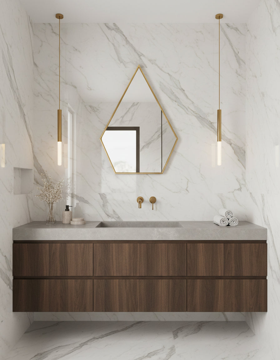 Varaudu Gold Brass Frame Mirror 369099645 - Antique Brass Bathroom Mirror, Vanity Wall Decor