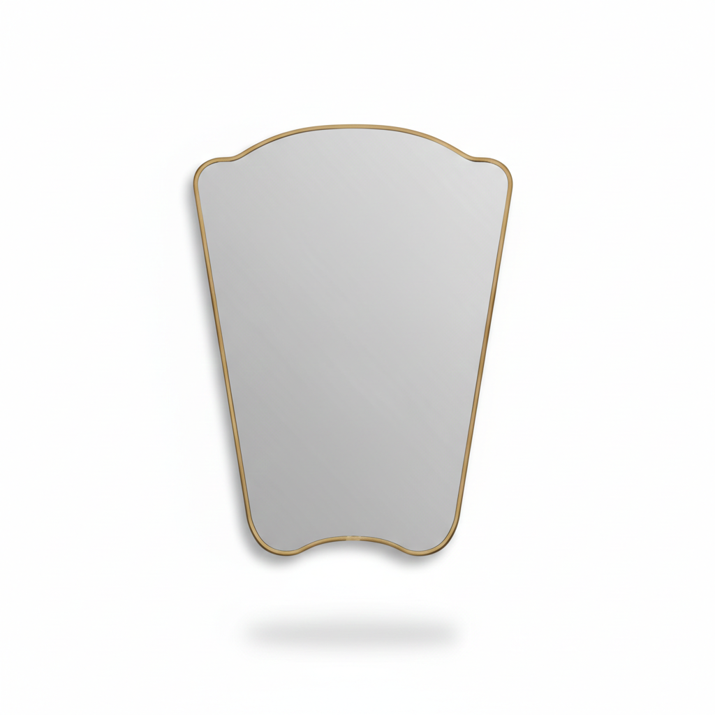 Varaudu Italian Style Irregular Mirror - Antique Brass Bathroom Mirror, Vanity Wall Decor