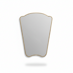 Varaudu Italian Style Irregular Mirror - Antique Brass Bathroom Mirror, Vanity Wall Decor