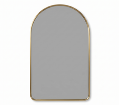 Varaudu Arched Brass Mirror Bathroom Mirror - Antique Brass Bathroom Mirror, Vanity Wall Decor