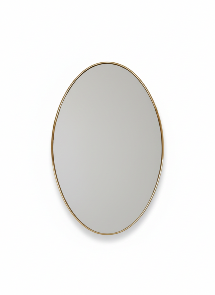 Varaudu Brass Oval Wall Mirror Unlacquered Brass Bathroom Mirror 369099696 - Antique Brass Bathroom Mirror, Vanity Wall Decor