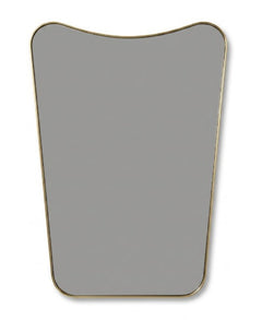 Varaudu Italian Curved Mirror Unlacquered Brass Mirror - Antique Brass Bathroom Mirror, Vanity Wall Decor