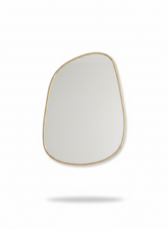 Varaudu Brass Asymmetrical Wall Mirror - Antique Brass Bathroom Mirror, Vanity Wall Decor