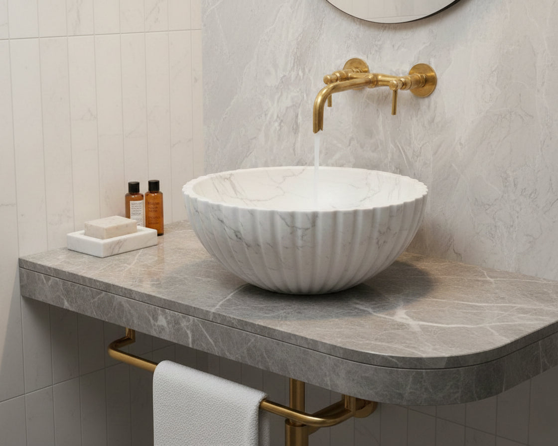 Wall Mounted Brass Faucet - Unlacquered Brass Bathroom Faucet