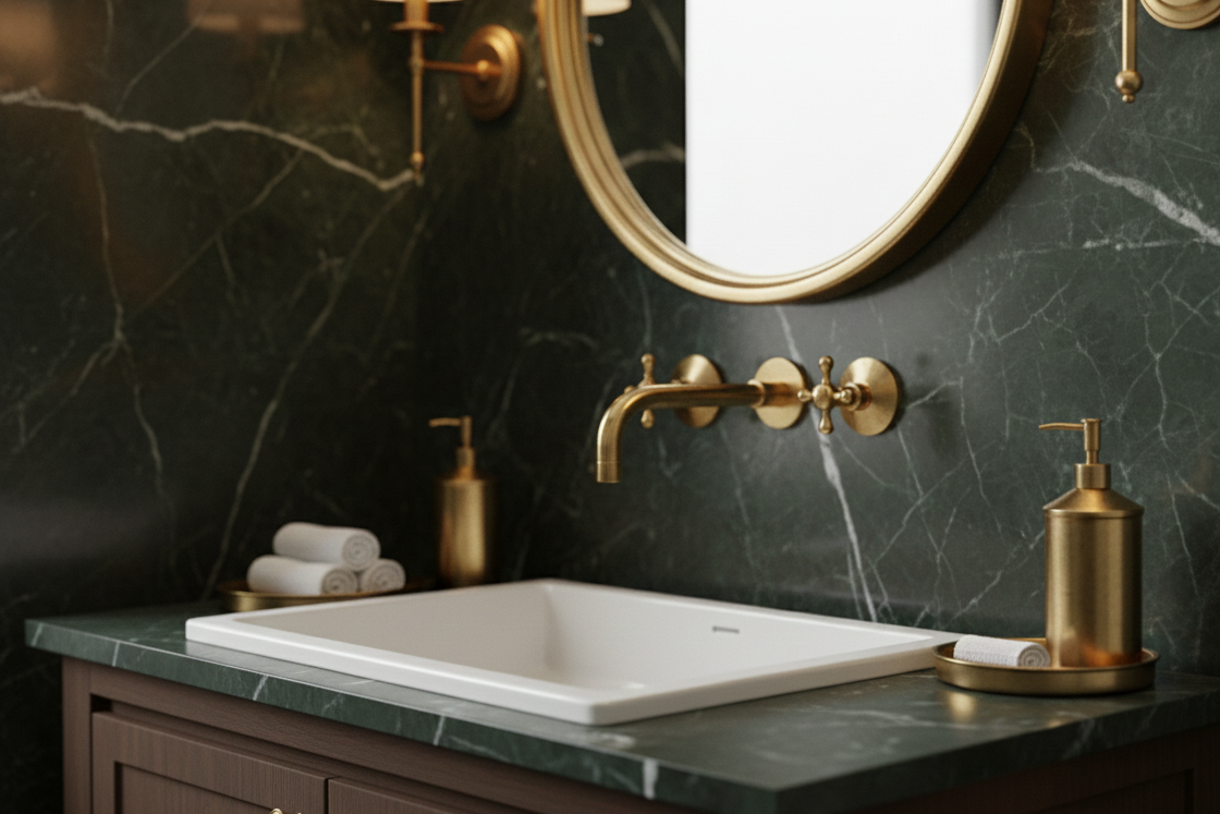 Unlacquered Brass Bathroom Faucet - Antique Brass Bathroom Faucets