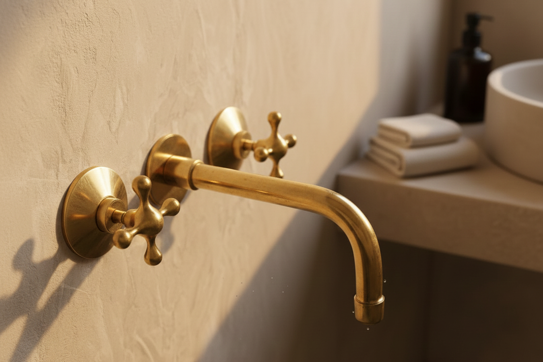Unlacquered Brass Bathroom Faucet - Antique Brass Bathroom Faucets